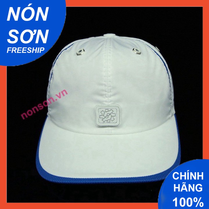Mũ Lưỡi Trai Nón Sơn Logo Vuông Vải Dù Trắng Viền Xanh Dương Chính Hãng Hàng Chuẩn Tem 7 Màu Thời Trang Cao Cấp Mớ