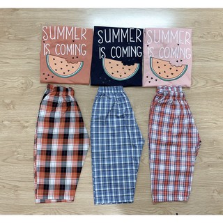 [bán sỉ] Bộ mặc nhà cotton dưa hấu