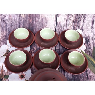 Bộ 6 tách trà gốm tử sa (không dĩa lót)