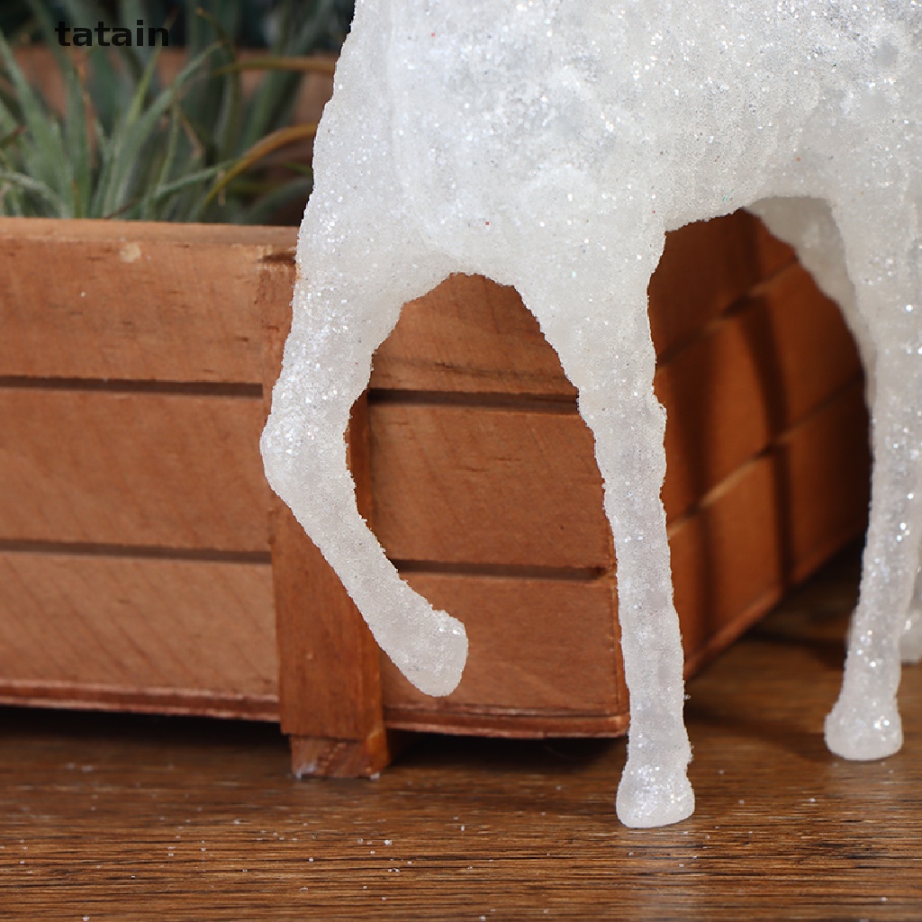 [TAT] Crystal Deer Christmas Forest Elk White Flash Gold Dessert Table Decor for Home CVX