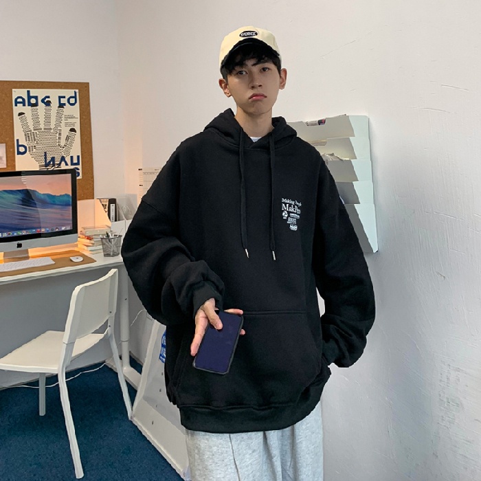Áo Hoodie Tay Dài Form Rộng Dễ Phối Đồ