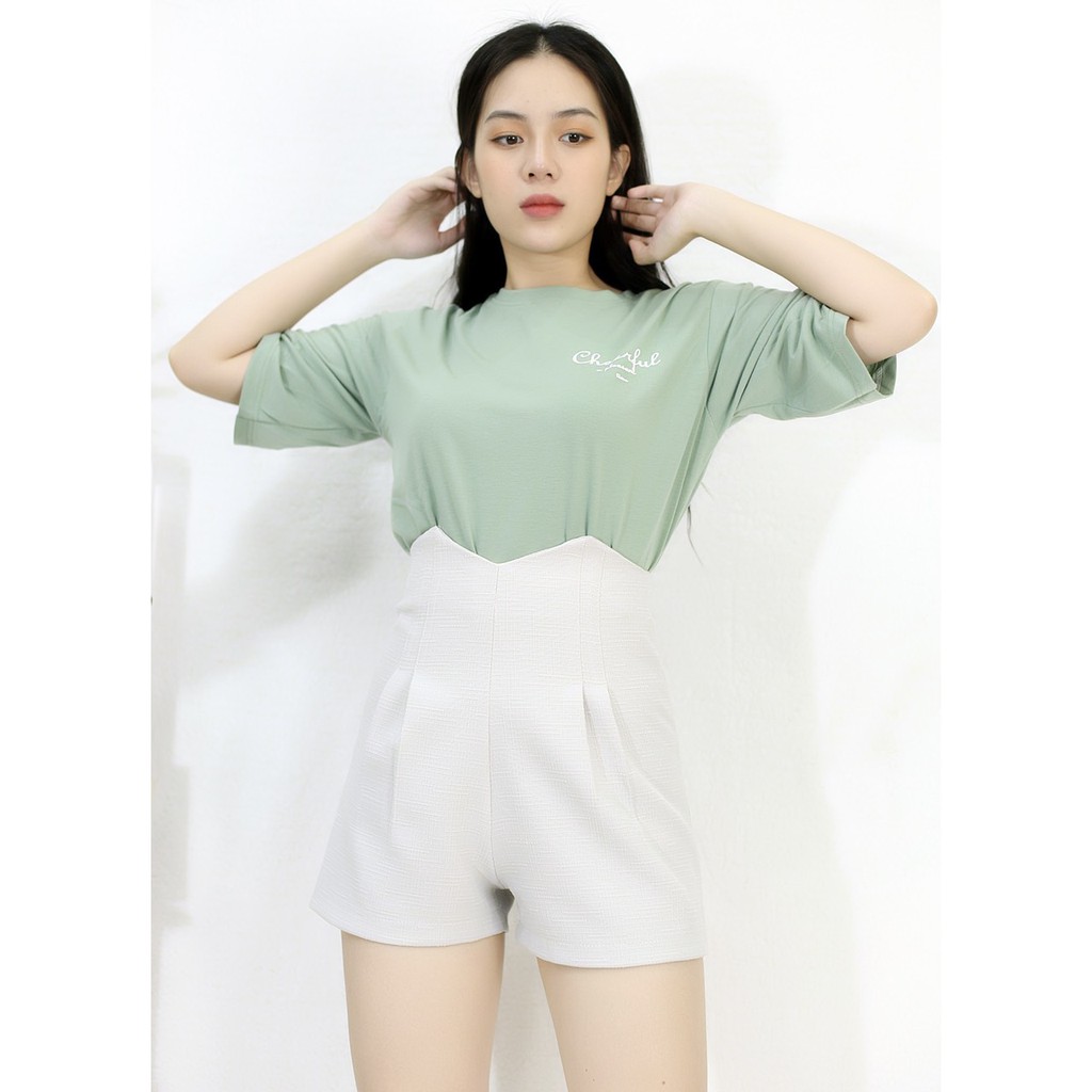 [HÌNH THẬT 100%] Quần short nữ XÁM XẾP 2 LI vải Linen cao cấp lưng cao co giãn - Cực Kì Sang Chảnh