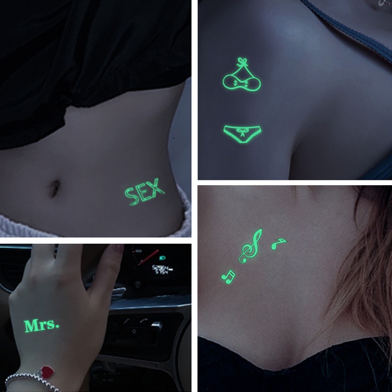 Miếng dán hình xăm tạm thời chống nước phát sáng trong bóng tối