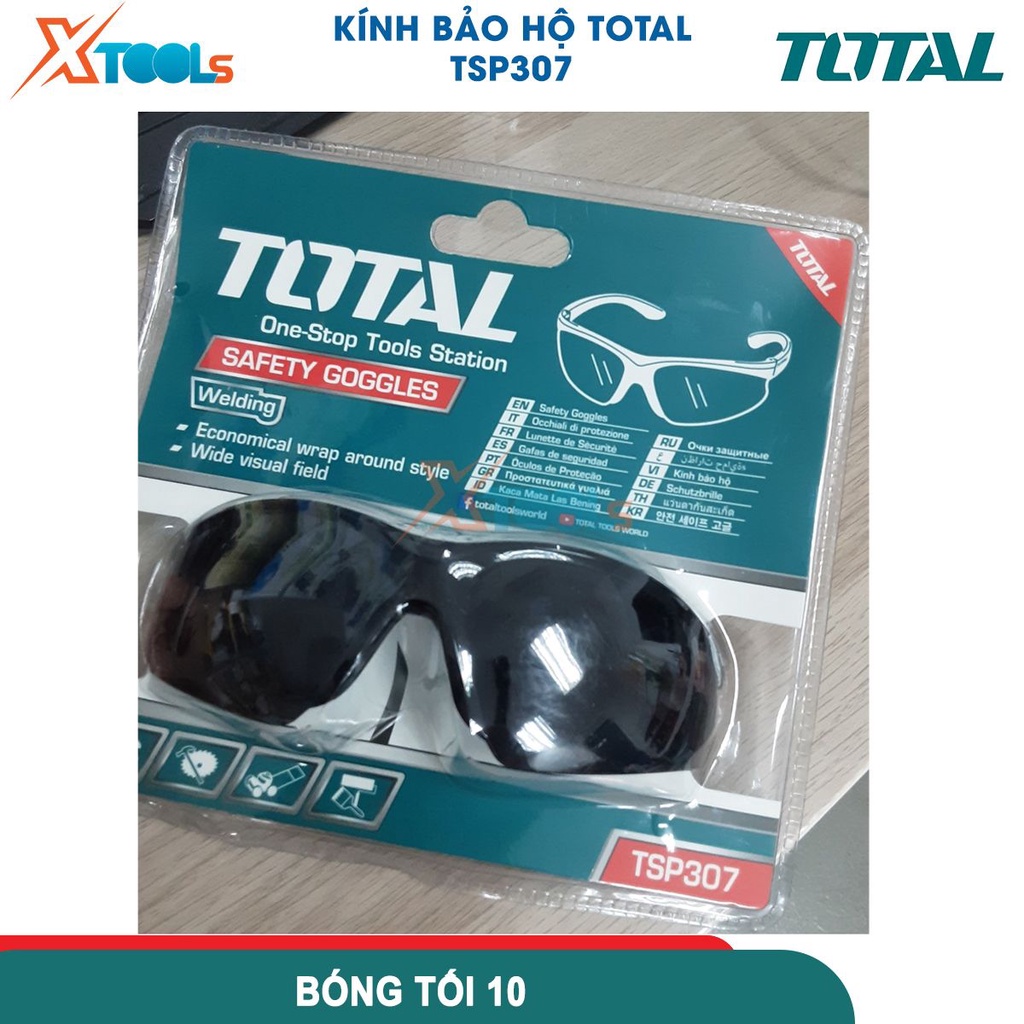 Kính bảo hộ hàn mắt kính hàn xì Total TSP307 độ tối 10, siêu nhẹ, góc nhìn rộng bảo vệ mắt cho thợ hàn-CHÍNH HÃNG-XTOOLS