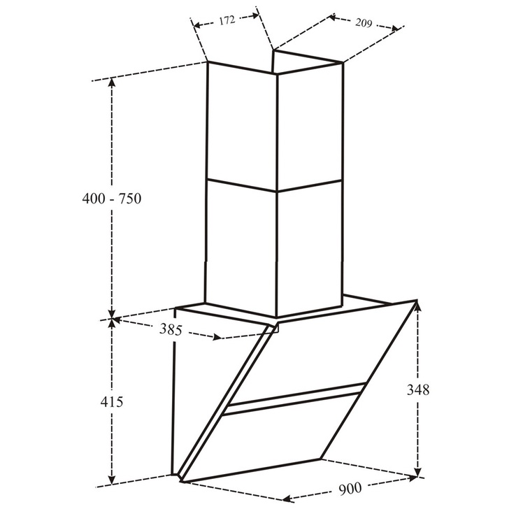 Máy hút mùi kính vát BAUER BC 90ES - Máy hút khói 90cm Cảm ứng 9 tốc độ, Tự động mở cửa, Hẹn giờ tắt, BH 2 Năm