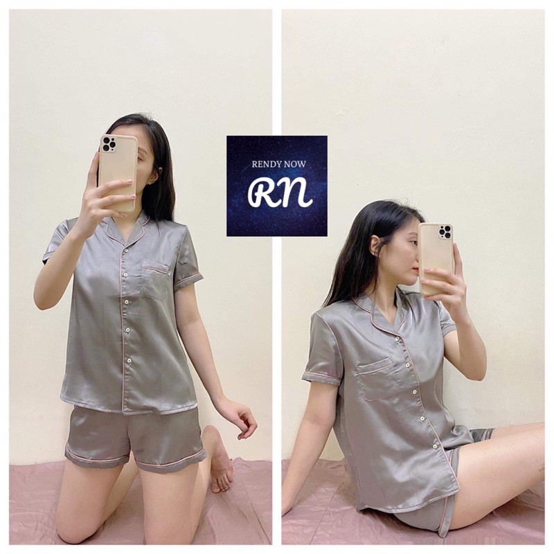 [Ảnh thật và chụp ảnh chất vải thật] Pyjama lụa satin dáng basic dành cho nữ, đủ 5 màu đủ size M L XL. Bán lẻ, sỉ sll 🌞