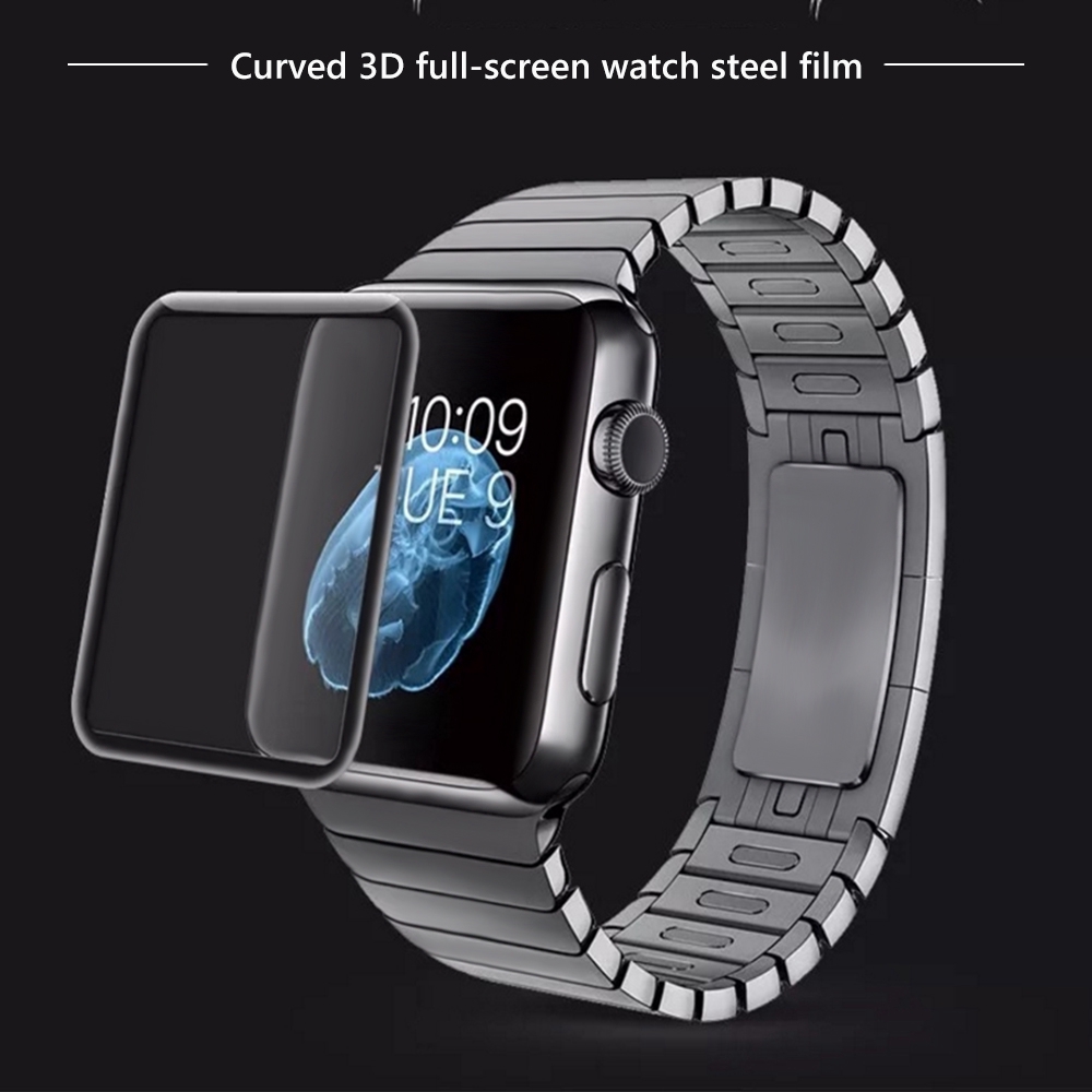 Kính Cường Lực Cong 3D Cong Tràn Viền Cho IWatch SE 6 5 4 3 2 1 Apple Watch Series 38mm 40mm 42mm 44mm