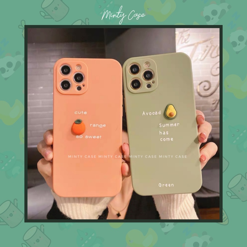 Ốp Hoa Quả Cam Xanh Bơ 6/6s/6 plus/6s Plus/7 Plus/8 Plus/X/XS/Xs Max/11/11 Pro Max/12/12 Pro Max/12 Pro