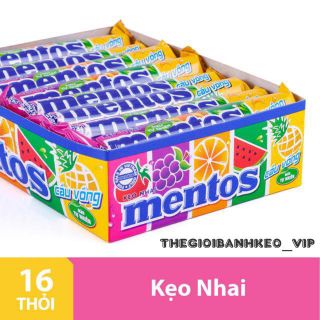 Lốc 16 thỏi kẹo nhai Mentos hương trái cây sắc cầu vồng