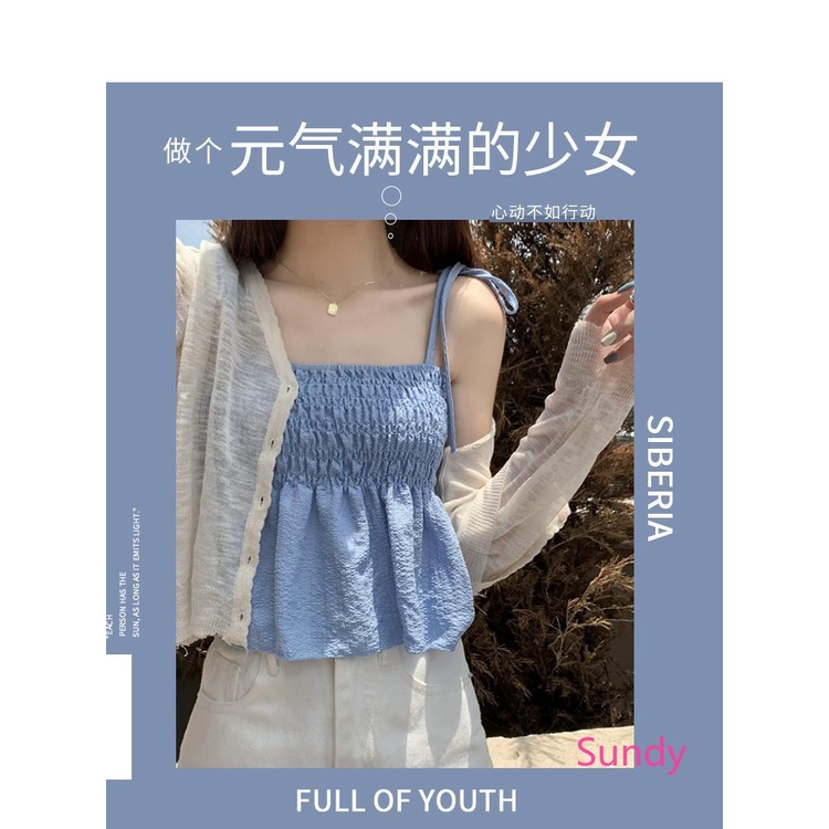 Áo Hai Dây Xếp Ly Kiểu Pháp Ngọt Ngào Thời Trang Mùa Hè Cho Nữ Plus Size