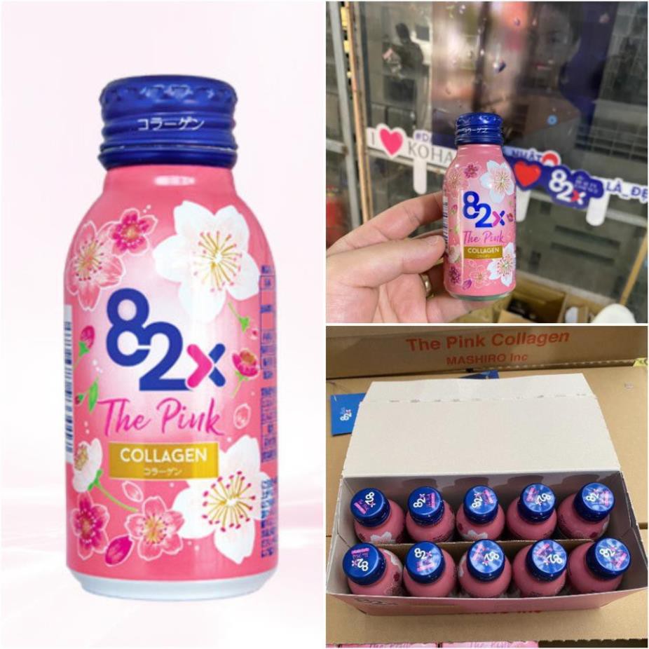 Collagen 82X The Pink, Nước Uống Collagen Mashiro 82x The Pink (Hộp 10 chai x 100ml) Đẹp Da Mà Giữ Dáng