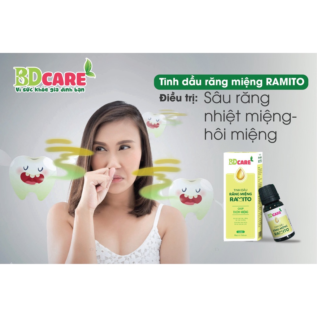 Tinh dầu răng miệng Ramito -10ml - làm sạch, tạo hơi thở thơm mát, phòng ngừa và hỗ trợ giải quyết các vấn đề răng miệng