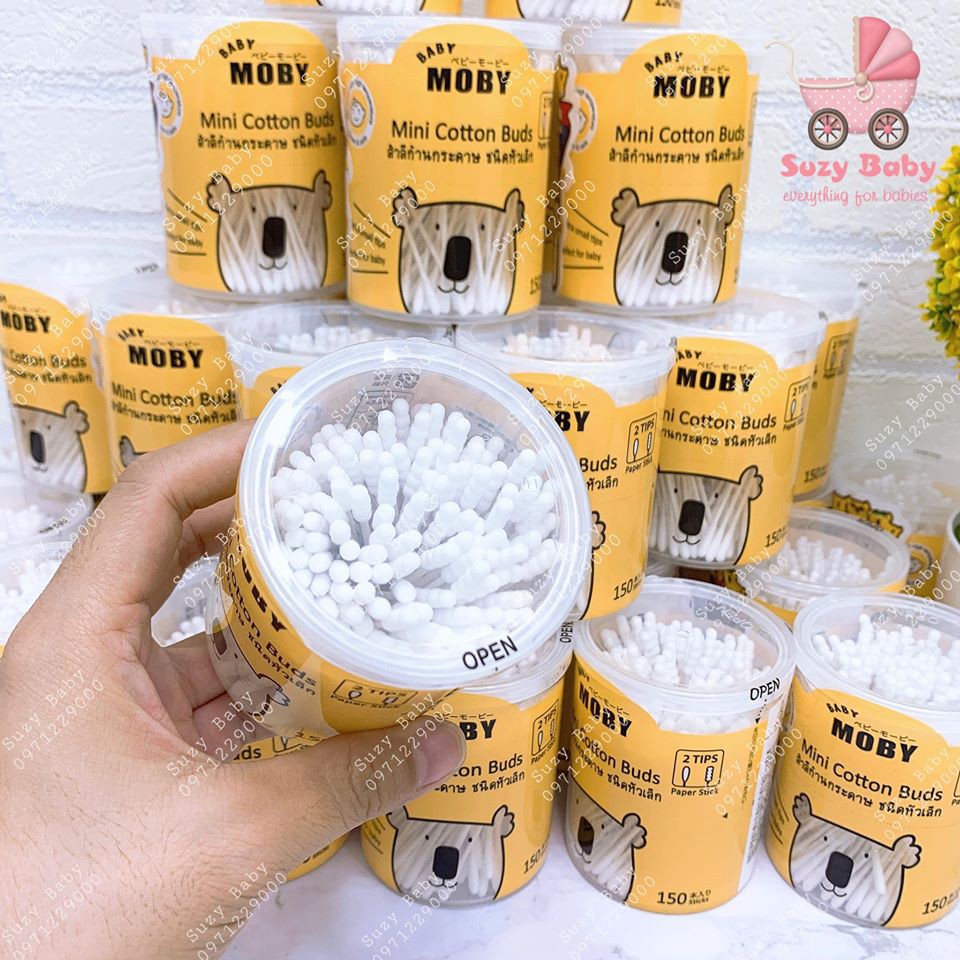 Bông tăm Moby cỡ bông nhỏ 150 chiếc