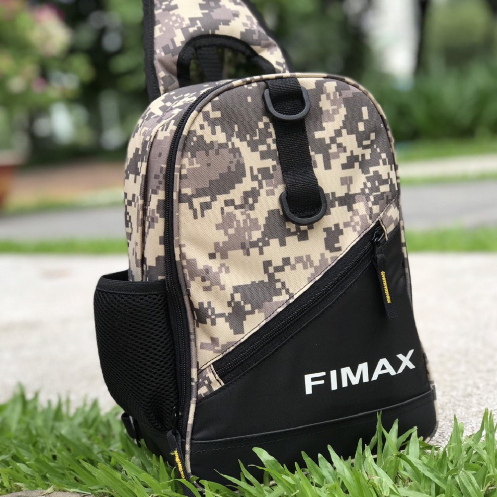 Túi đeo chéo nam 2 ngăn FIMAX loại to, túi đeo chéo 1 quai rằn ri chống nước dùng đi chơi đi phượt câu cá dã ngoại