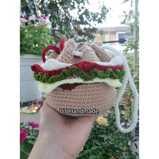 Túi len hamburger handmade