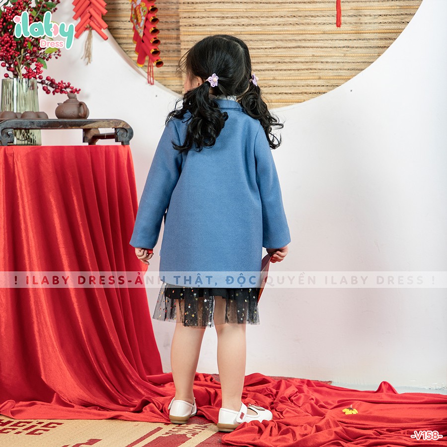[Mã FABRR5501 giảm 100% đơn 0Đ] Áo khoác dạ bé gái cổ ve đại hàn ILABY [V158]