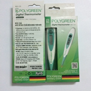 Nhiệt kế điện tử đầu mềm không thấm nước Polygreen chính hãng Đức