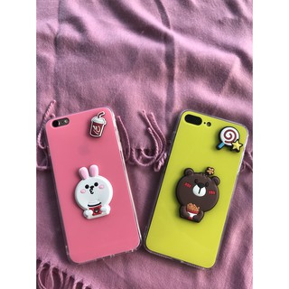 ỐP IPHONE Gấu Brown - Thỏ Cony 3d SIlicon mặt lưng giả kính