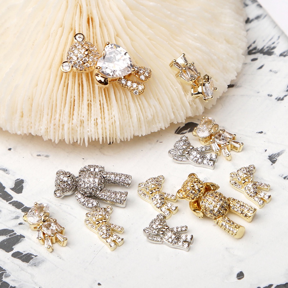 1 Phụ Kiện Trang Trí Móng Tay Hình Thỏ/Gấu Hoạt Hình 3D Diy