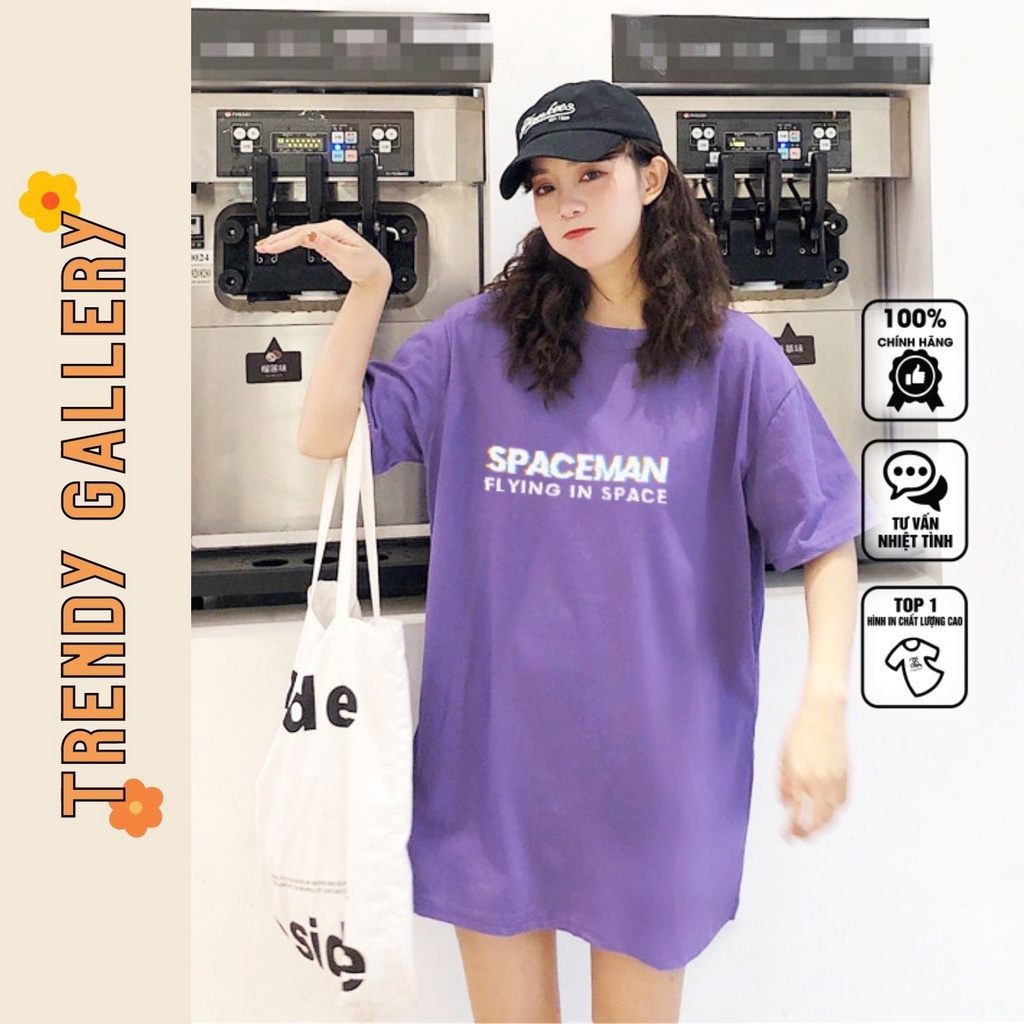 Áo Phông Nữ Form Rộng "Spaceman Flying In Space" Trendy Gallery, Áo Thun Tay Lỡ Basic Tee TV5069