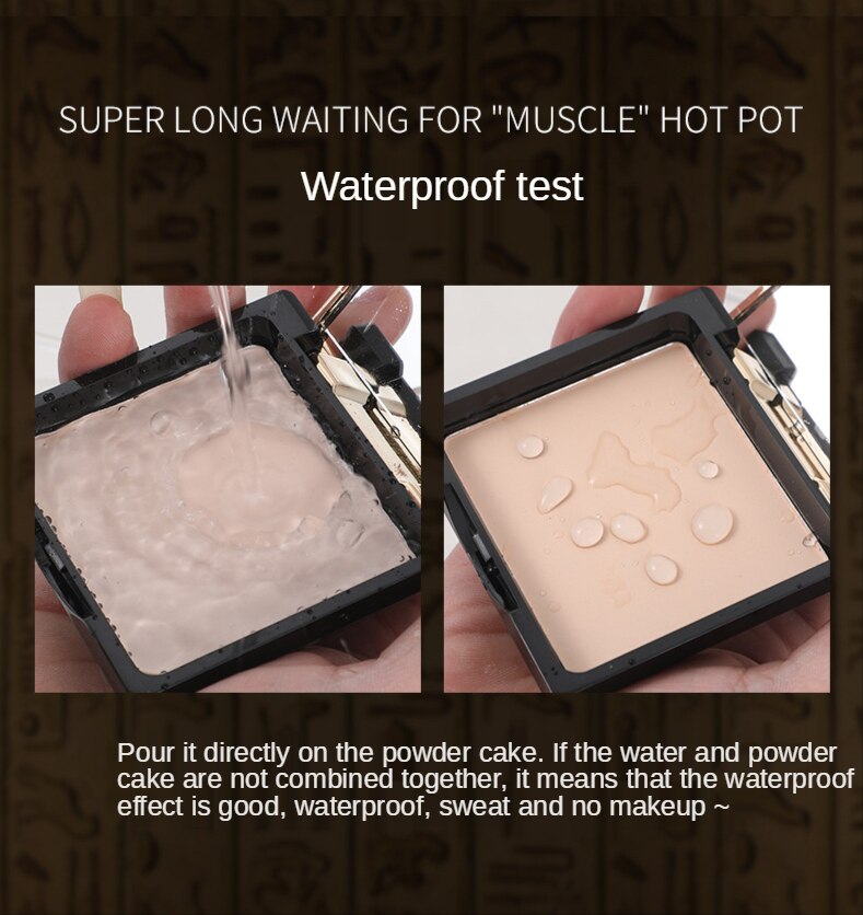 Phấn phủ che khuyết điểm kiềm dầu làm sáng da chống nước phong cách Ai Cập