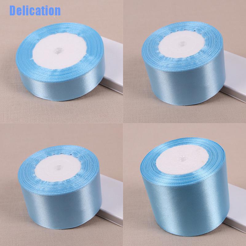 Delication: Sky Blue 25 Yards Silk Satin Ribbon Wedding Party Decoration Gift Wrapping Christmas New Year Apparel Sewing Fabric DIY