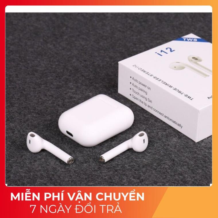 Tai nghe bluetooth i12 Loại tốt không dây i12 TWS - Tai Cảm ứng vân tay Pin khỏe