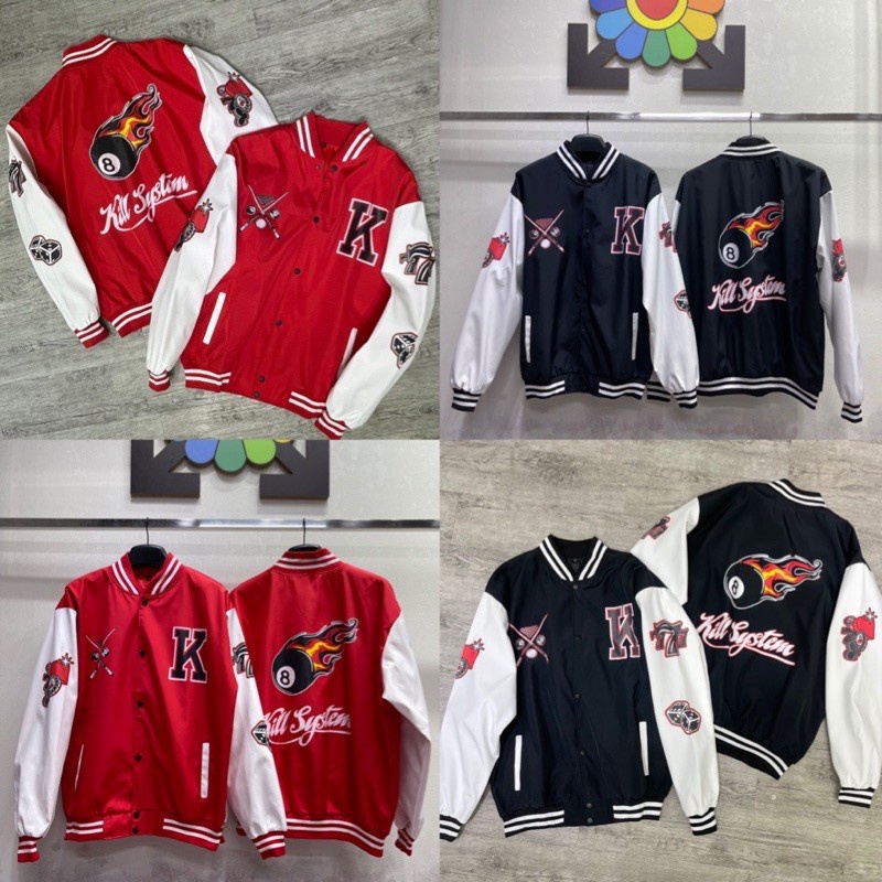 Áo khoác dù Áo varsity Áo Bomber Kill System Bi da Chất dù 2 lớp
