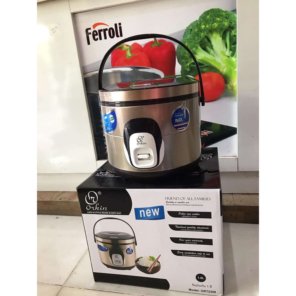 Nồi cơm điện Orkin ORT-2308 1.8L Vàng Gold, Dung tích lớn, Chống dính siêu bền