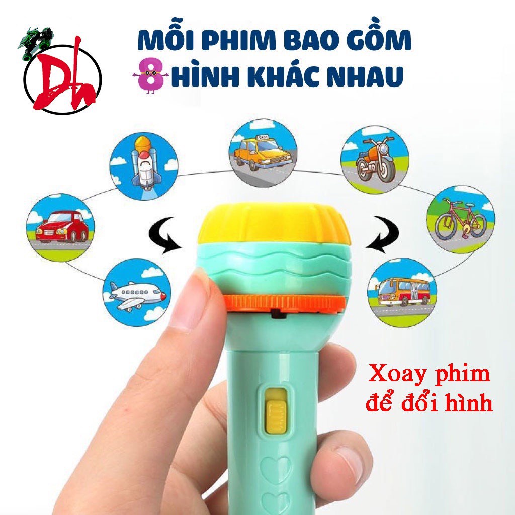 Đồ chơi đèn pin chiếu hình 24 - 80 hình có kèm pin - đèn pin đáng yêu cho bé khám phá