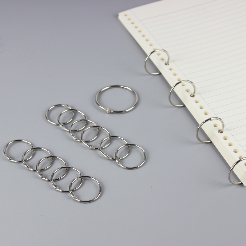 Khoen tròn còng inox sắt làm flashcard đóng gáy sách, sổ bìa còng MODINA, vòng còng sắt tròn làm sổ tay