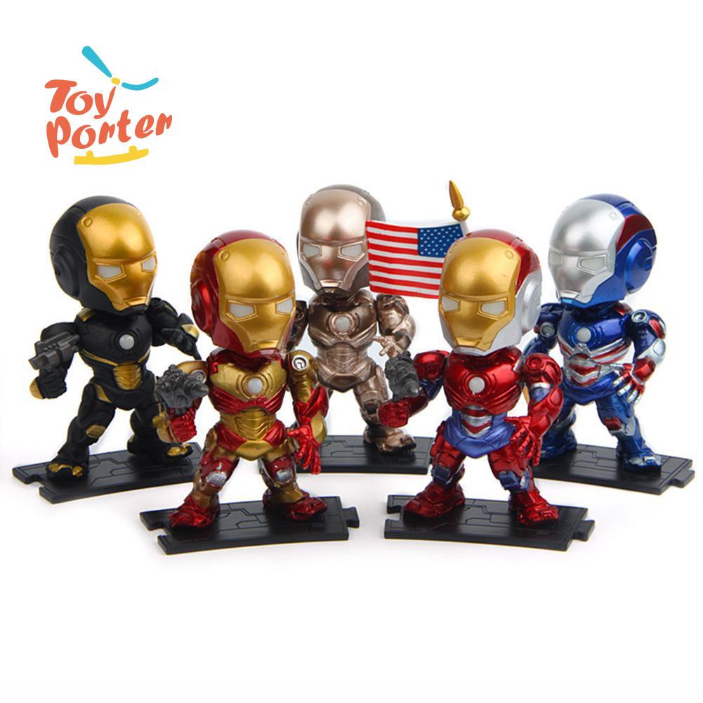 Bộ 5 mô hình đồ chơi Ironman thiết kế chibi sống động dễ thương