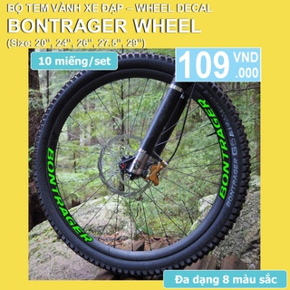 Tem decal dán vành niềng phanh gôm bánh xe đạp địa hình MTB Bontrager 20"/24"/26"/27.5"/29" Rim | Wheel decal
