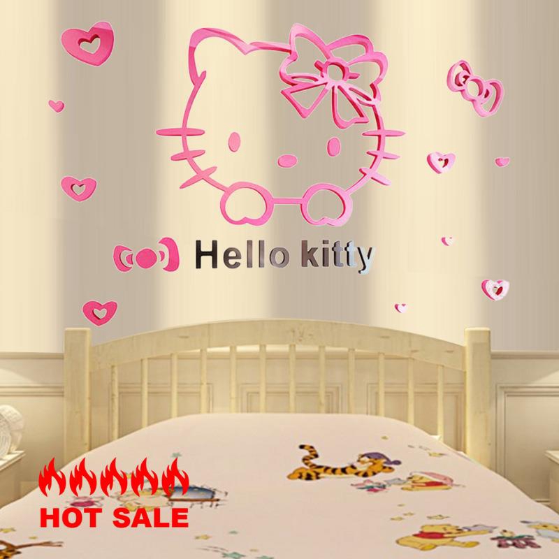 Giấy dán tường trang trí họa tiết Hello Kitty dễ thương