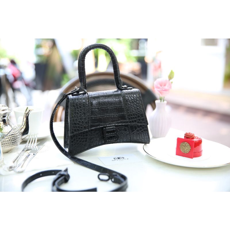 Túi nữ Balen..sz20cm vân da rắn 2 màu phom đẹp fullbox