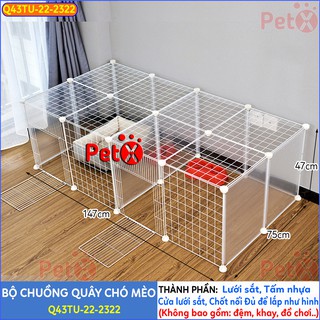 Bán theo bộ chuồng chó mèo lắp ghép nuôi thú cưng sơn tĩnh điện đầy đủ phụ kiện như hình giá sỉ