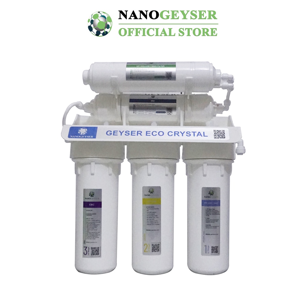 Máy lọc nước Nano Geyser ECO CRYSTAL, Công nghệ màng siêu lọc UF, Bảo hành điện tử 5 năm qua app chính hãng