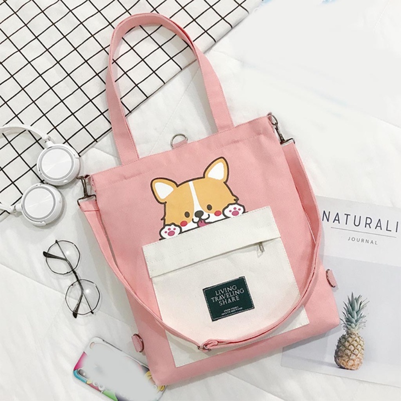 Ba Lô Vải Bố Hình Chú Chó Dễ Thương