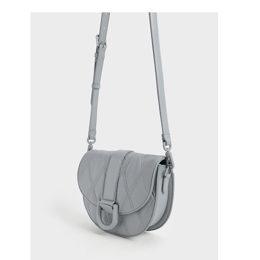 Túi Ví CNK GABINE XANH CHẦN Ô saddle bag đeo vai/ xách tay hàng hiệu cao cấp