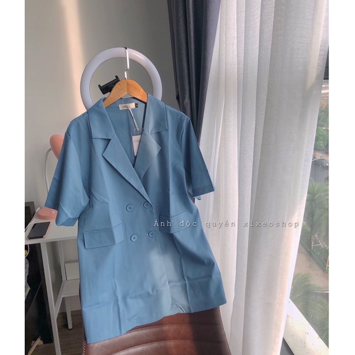 Áo blazer nữ cộc tay áo khoác vest nhiều màu phong cách ulzzang Hàn Quốc xixeoshop - V50