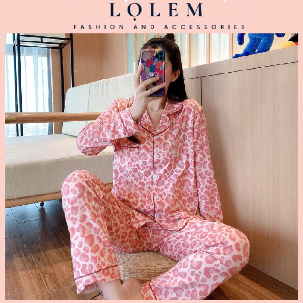 Bộ Pijama Nữ 🎉MỚI 2022🎉 Bộ Đồ Ngủ Bộ Mặc Nhà Pijama Quần Dài Tay Dài Thu Đông Chất Mềm Mịn Mặc Thoải Mái Họa Tiết Cute