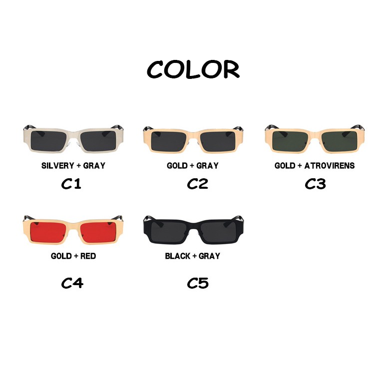 Kính mát uv400 gọng kim loại chữ nhật nhỏ thời trang hip hop | BigBuy360 - bigbuy360.vn