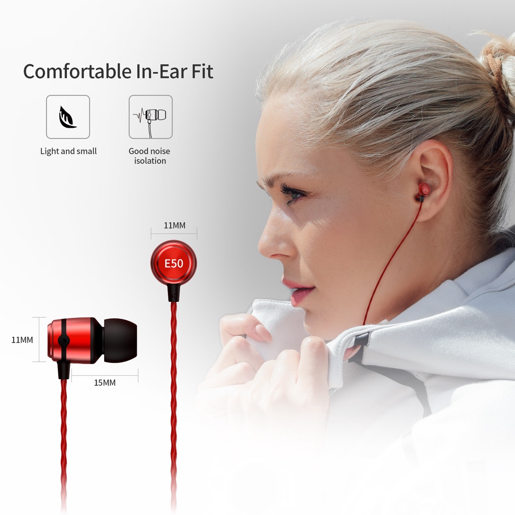 Tai Nghe Nhét Tai SoundMAGIC E50 Màu Đỏ/Đen Chống Ồn Thoải Mái