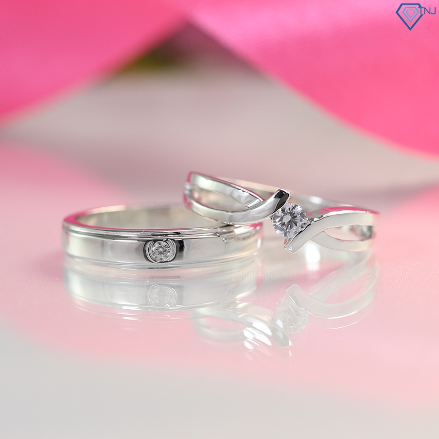 Nhẫn bạc cặp đôi nam nữ khắc tên theo yêu cầu ND0382 Trang Sức TNJ