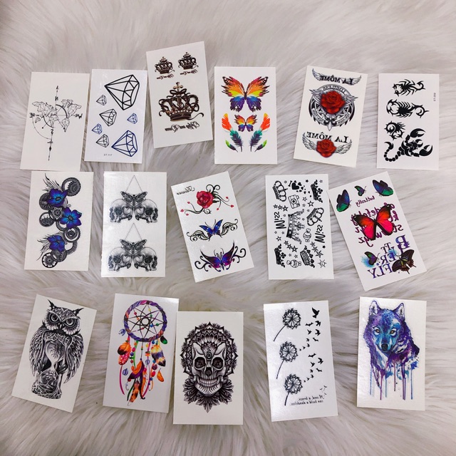 Set 16 tấm hình xăm dán giá 30k - tattoo