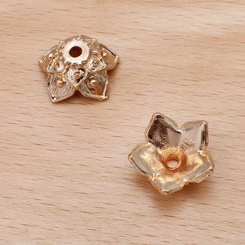 1 phiến chụp hạt đúc họa tiết hoa sen cách điệu 10*16.5mm nguyên liệu làm trâm làm trang sức cổ trang