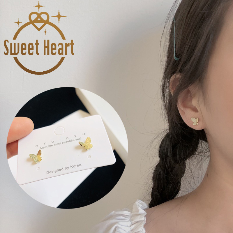 Bông Tai Mạ Bạc 925 Hình Bươm Bướm Xinh Xắn Cho Nữ