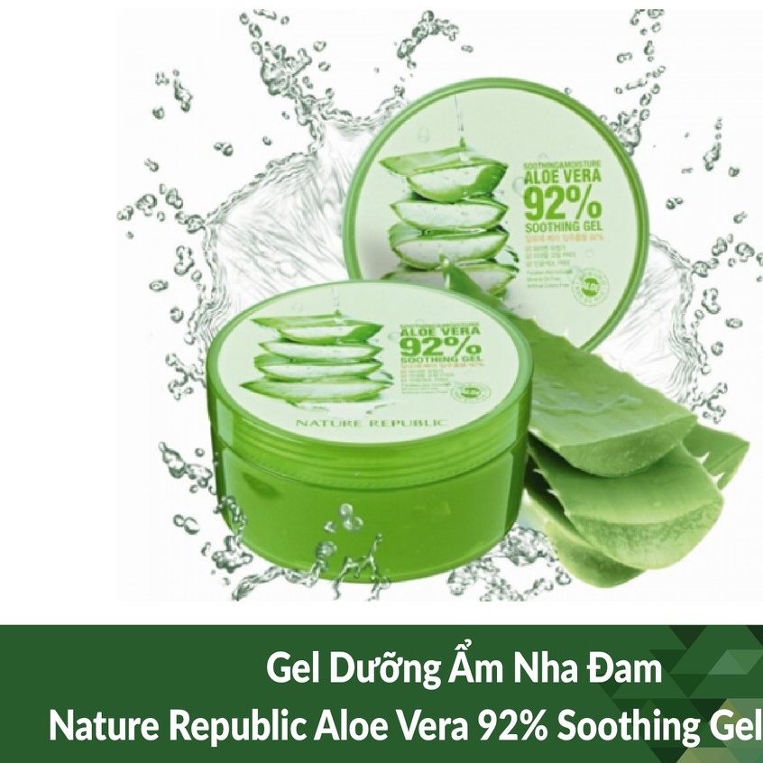 Gel Dưỡng Ẩm Nha Đam Nature Republic Aloe Vera 92% Soothing Gel 300ml - Hàn Quốc Chính Hãng