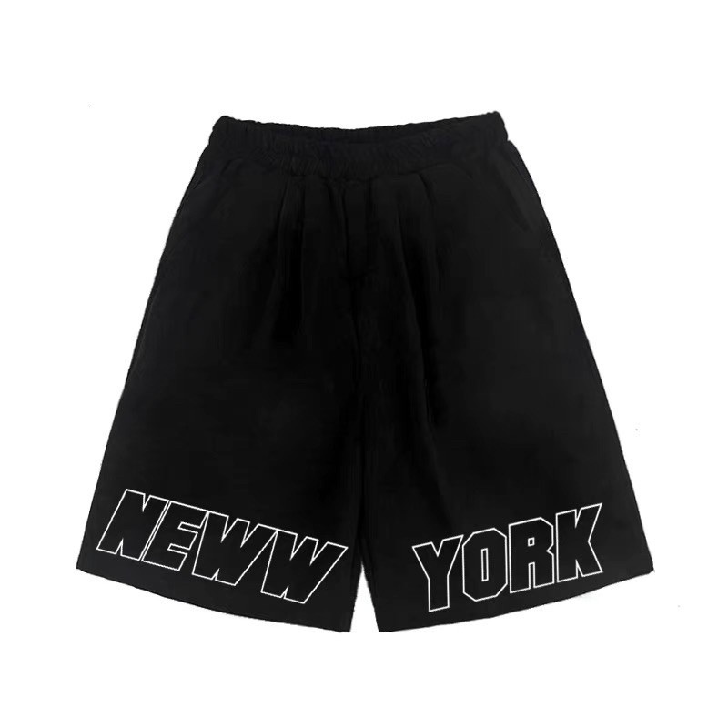 Quần đùi nam New York địa cầu - quần short ống rộng nam nữ Unisex