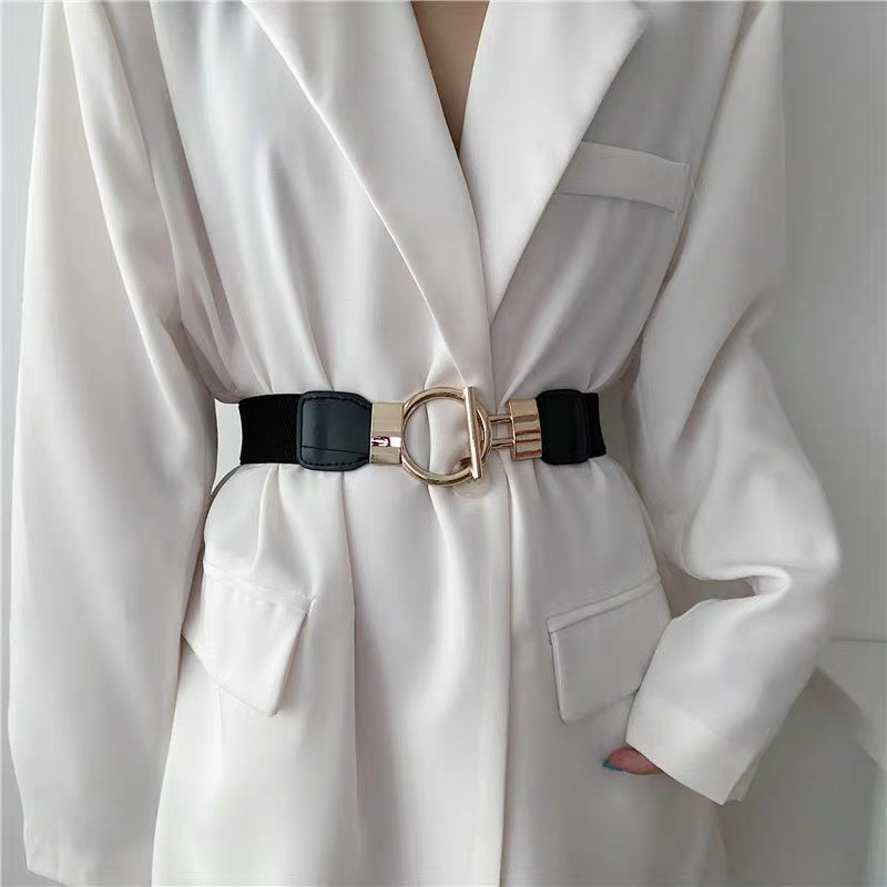 Đai váy KHÓA TRÒN co giãn chiều rộng 4cm Thắt lưng áo bản to Yams Closet